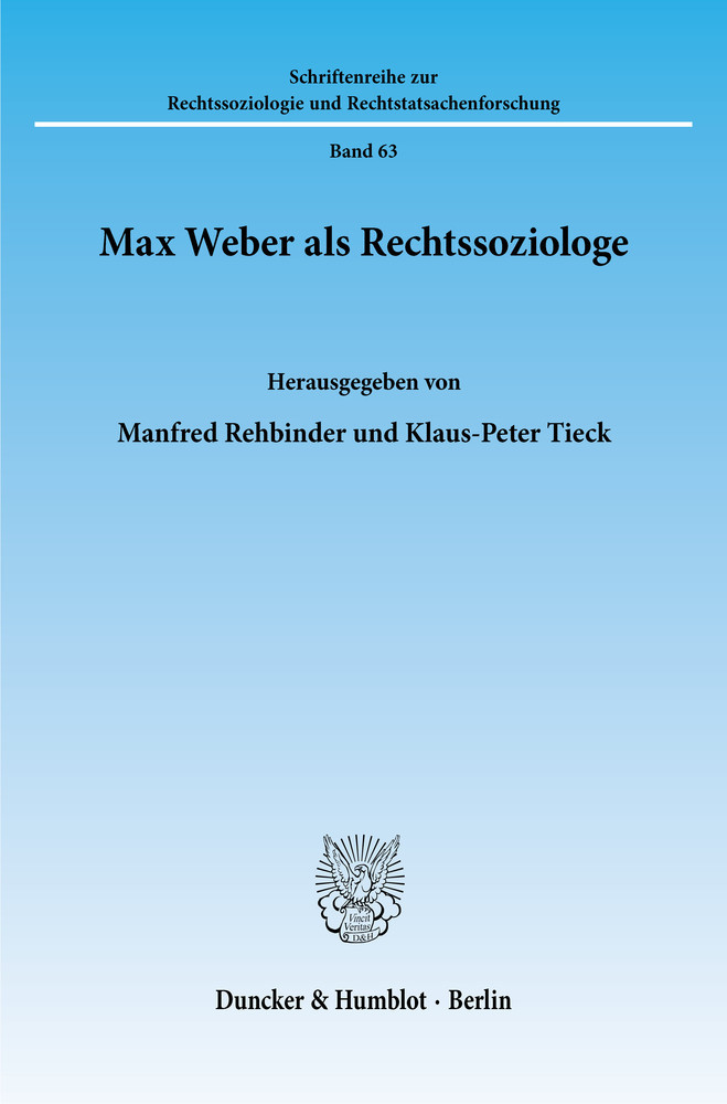 Max Weber als Rechtssoziologe. main product photo