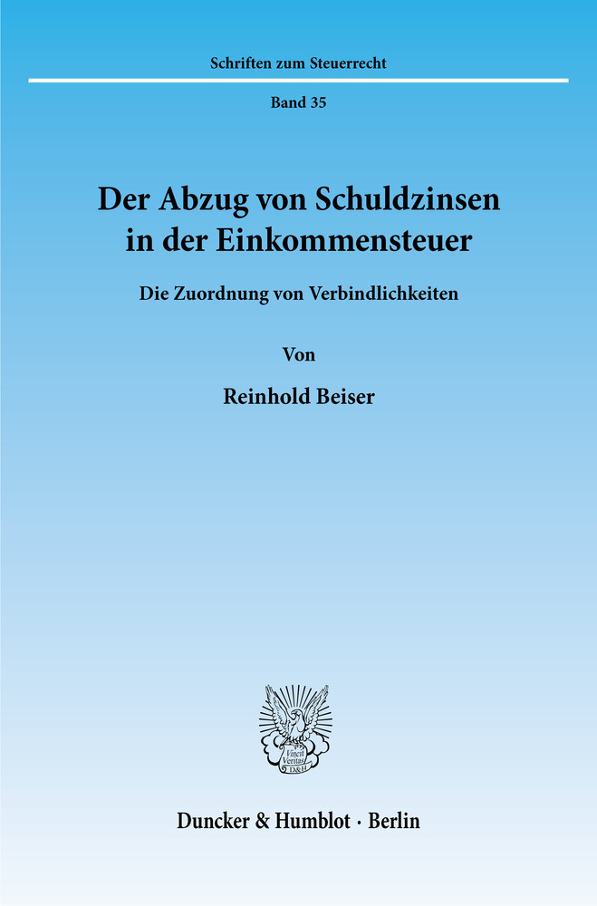 Der Abzug von Schuldzinsen in der Einkommensteuer. main product photo