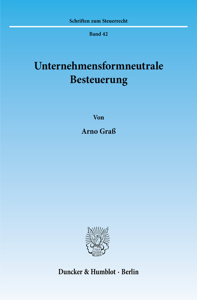 Unternehmensformneutrale Besteuerung. main product photo
