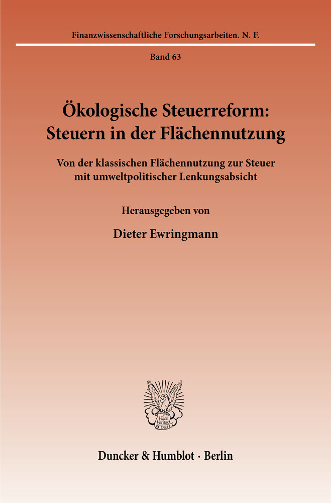Ökologische Steuerreform: Steuern in der Flächennutzung. main product photo