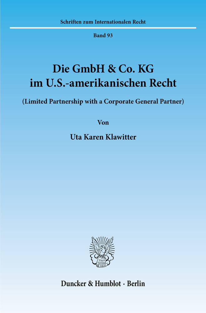 Die GmbH & Co. KG im U.S.-amerikanischen Recht. main product photo
