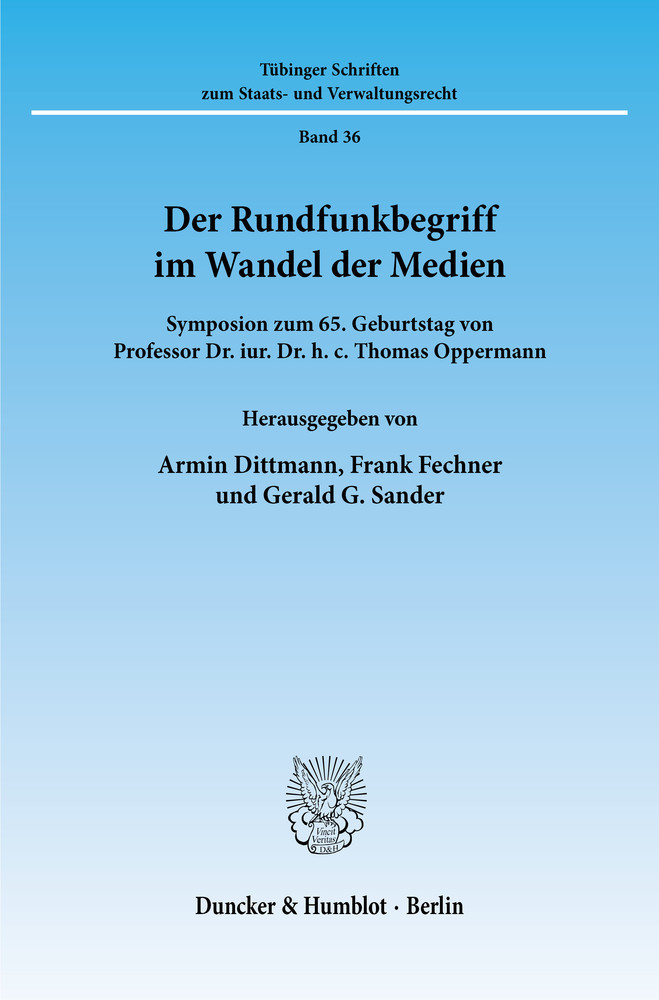 Der Rundfunkbegriff im Wandel der Medien. main product photo