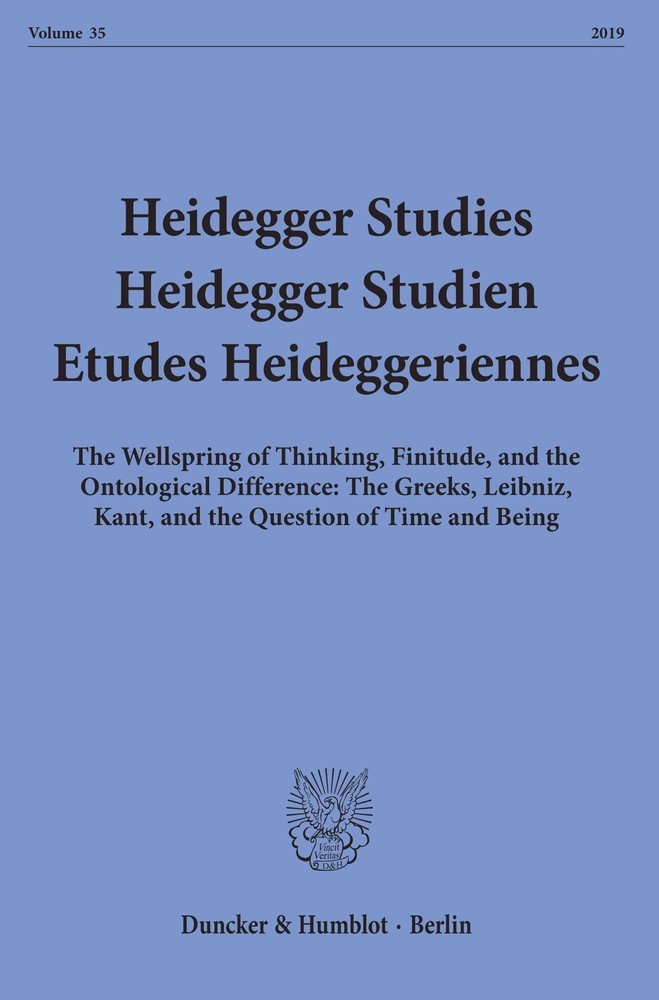 Heidegger Studies / Heidegger Studien / Etudes Heideggeriennes. main product photo