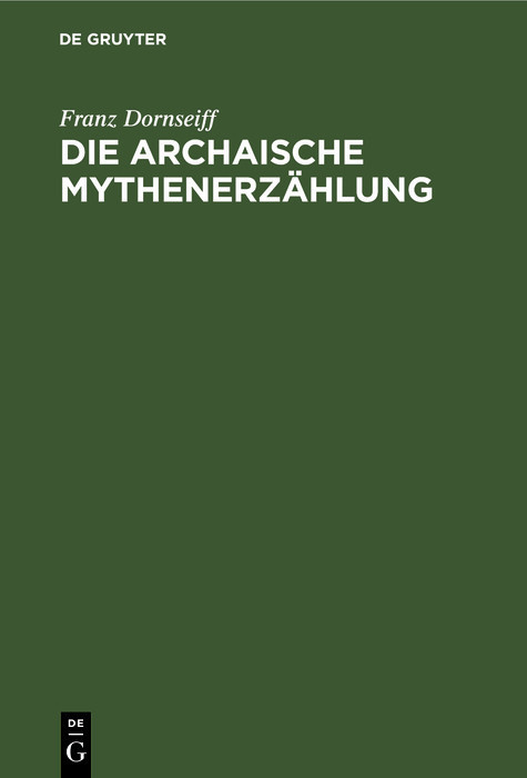 Die archaische Mythenerzählung main product photo
