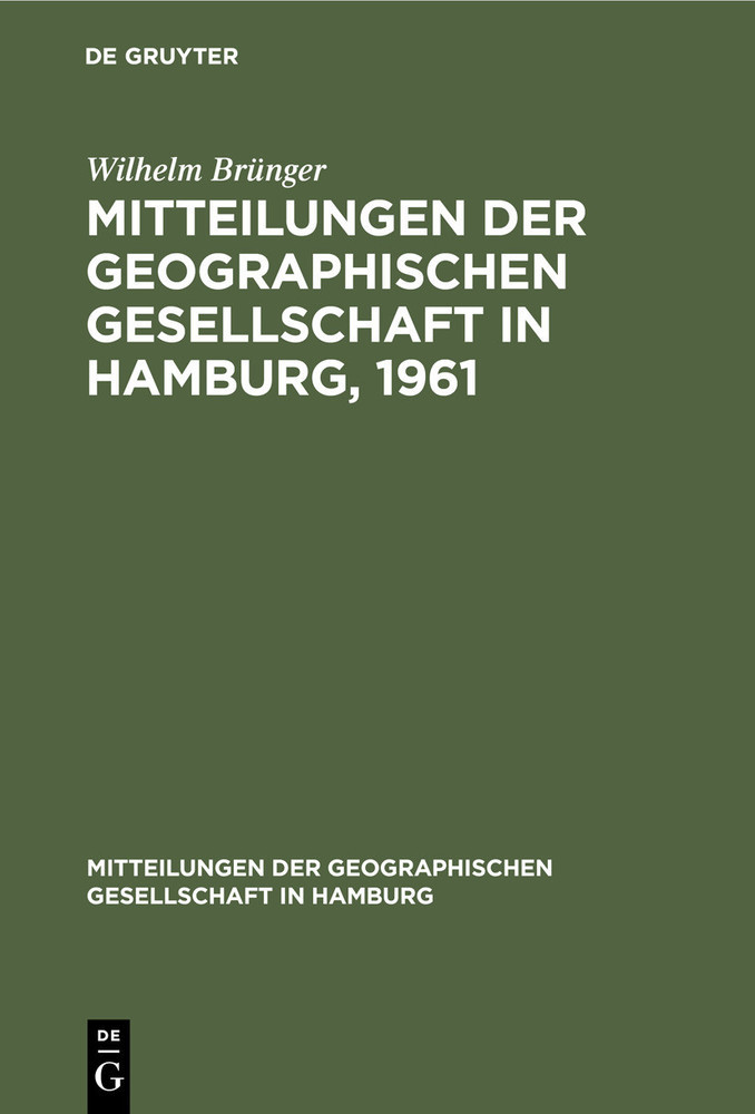 Mitteilungen der Geographischen Gesellschaft in Hamburg, 1961 main product photo