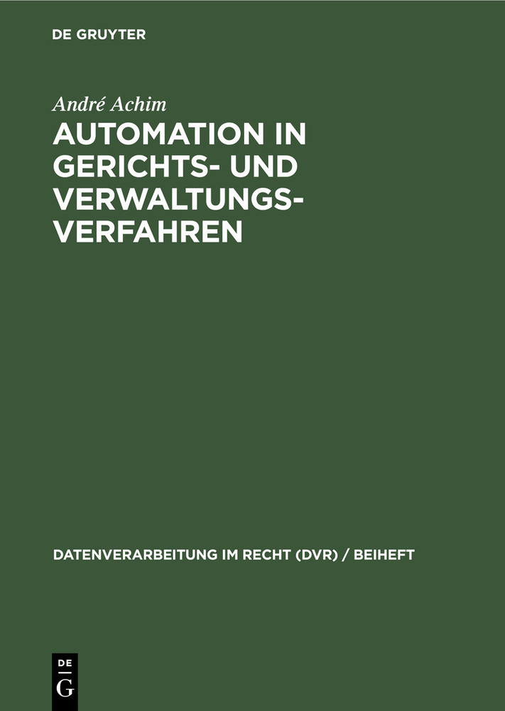 Automation in Gerichts- und Verwaltungsverfahren main product photo