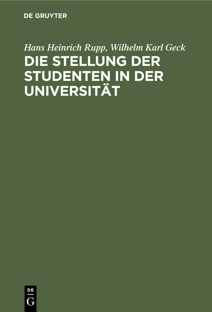 Die Stellung der Studenten in der Universität main product photo