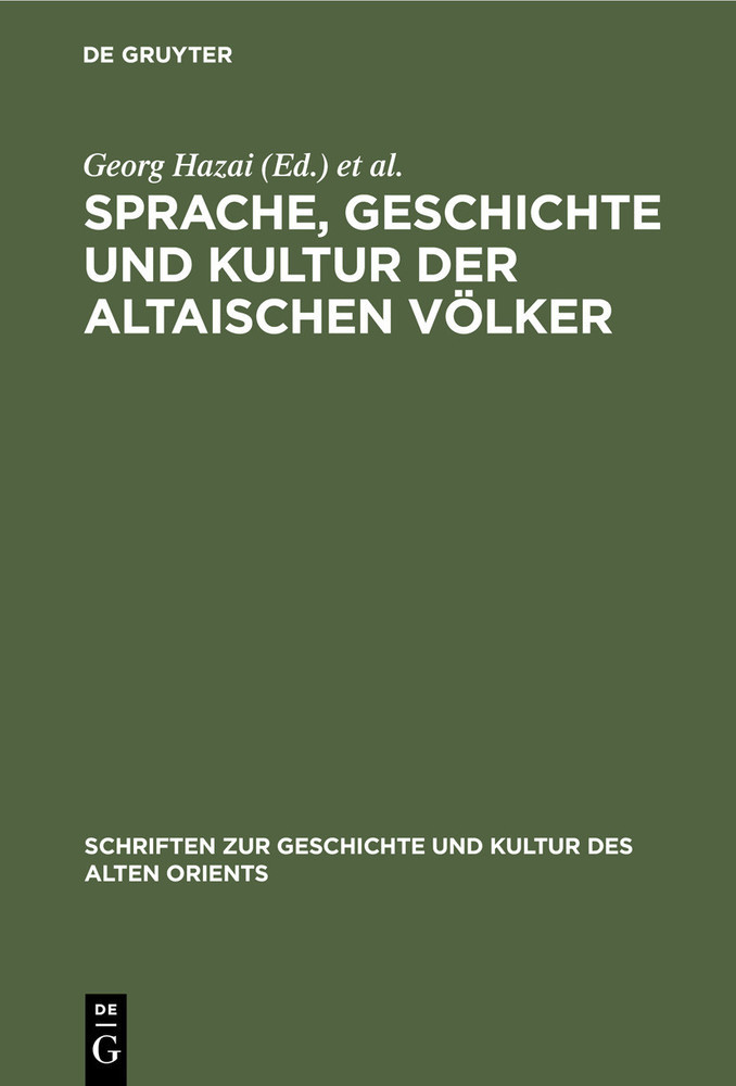 Sprache, Geschichte und Kultur der Altaischen Völker main product photo