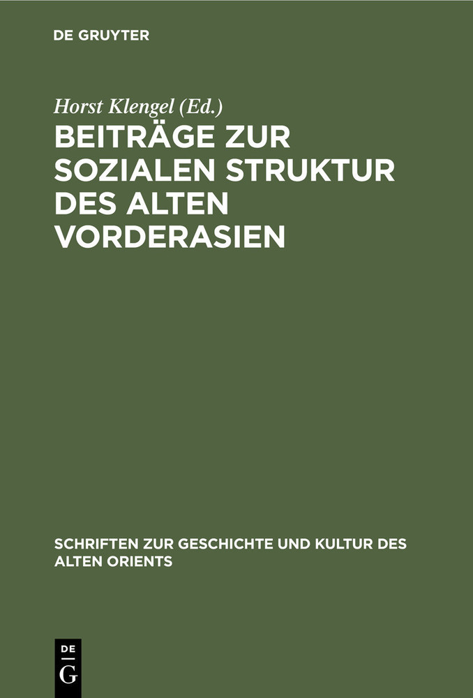 Beiträge zur sozialen Struktur des Alten Vorderasien main product photo