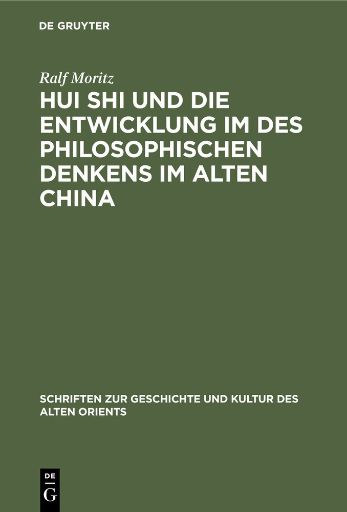 Hui Shi und die Entwicklung im des philosophischen Denkens im Alten China main product photo