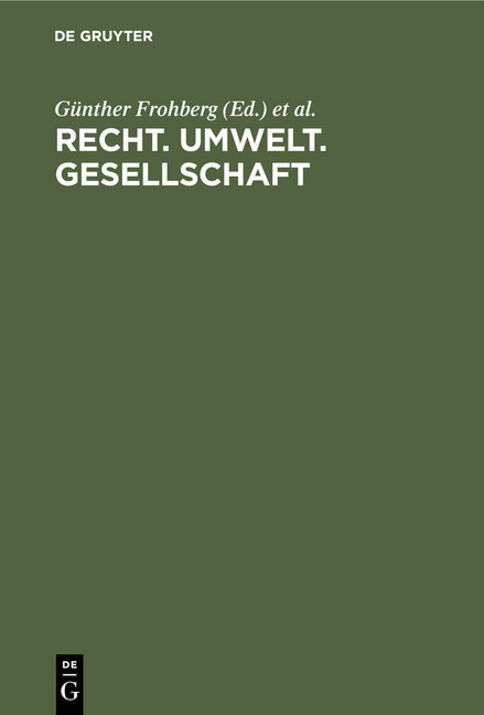 Recht. Umwelt. Gesellschaft main product photo