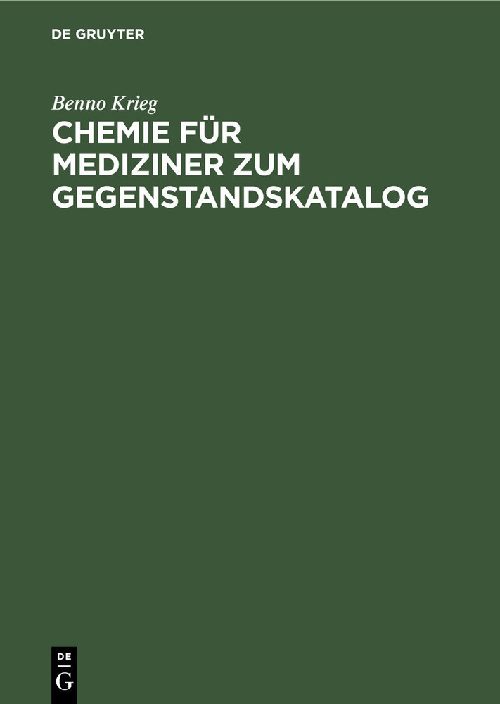 Chemie für Mediziner zum Gegenstandskatalog main product photo