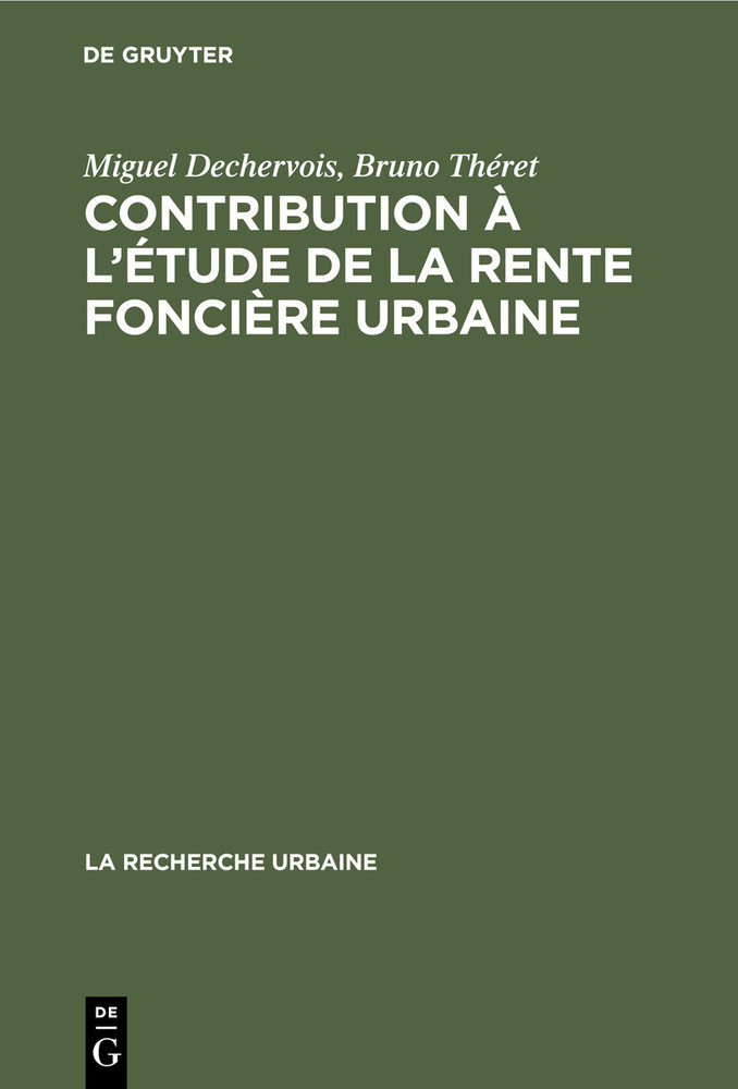 Contribution à l'étude de la rente foncière urbaine main product photo