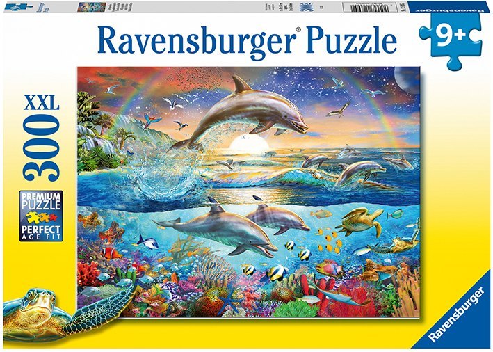 Ravensburger Kinderpuzzle - 12895 Delfinparadies - Unterwasserwelt-Puzzle für Kinder ab 9 Jahren, mit 300 Teilen im XXL-Format main product photo