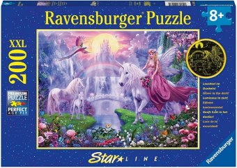Ravensburger Kinderpuzzle - 12903 Magische Einhornnacht - Einhorn-Puzzle für Kinder ab 8 Jahren, mit 200 Teilen im XXL-Format, Leuchtet im Dunkeln