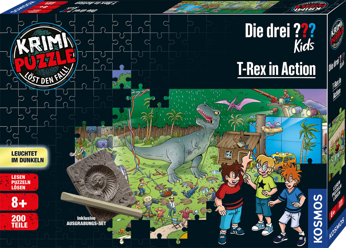 Krimi Puzzle Die drei ??? Kids, T-Rex in Action (Kinderpuzzle) main product photo