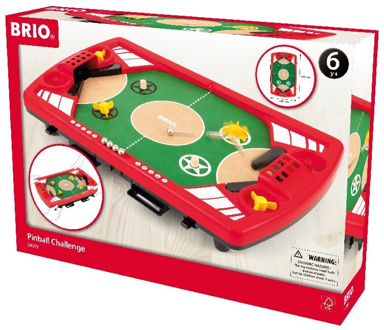 BRIO Spiele 34019 Tischfußball-Flipper - Pinball als Holzspielzeug für Kinder - Kinderspielzeug empfohlen ab 6 Jahren main product photo