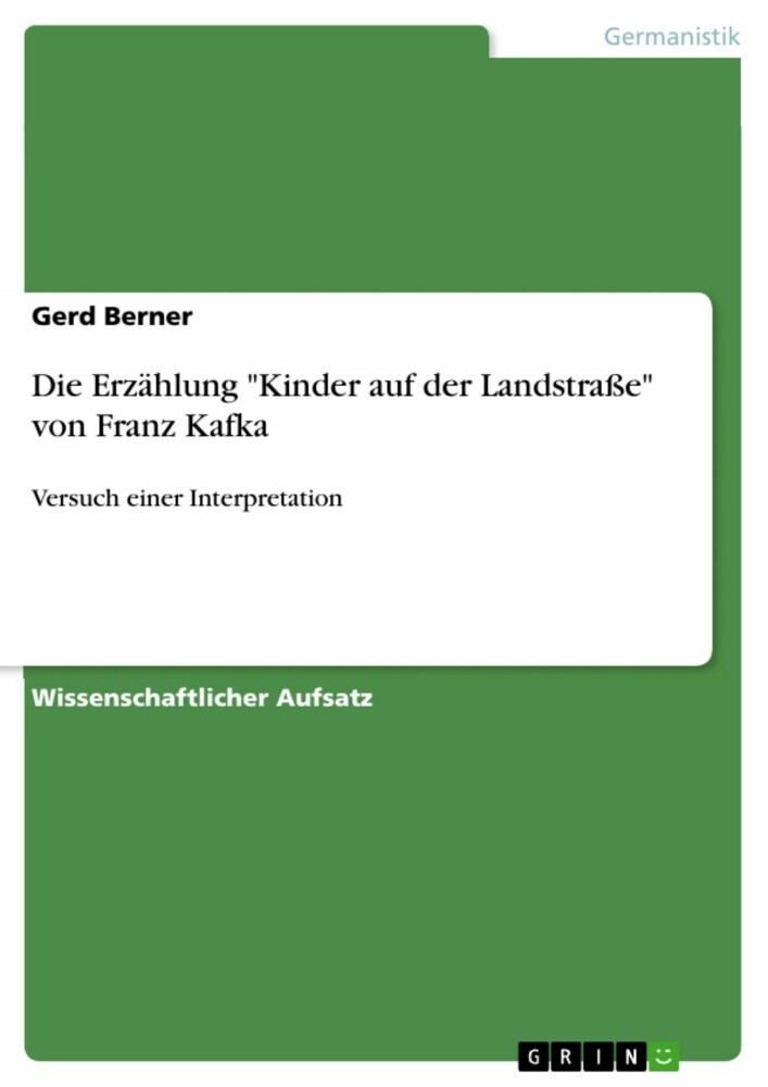 Die Erzählung 'Kinder auf der Landstraße' von Franz Kafka main product photo
