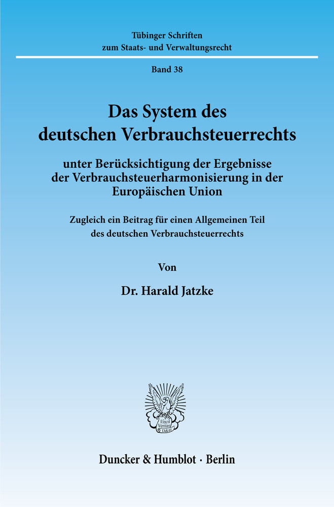 Das System des deutschen Verbrauchsteuerrechts main product photo