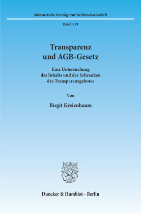 Transparenz und AGB-Gesetz.