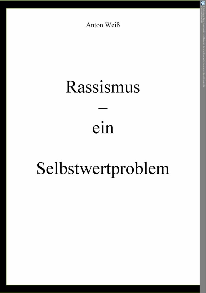 Rassismus - ein Selbstwertproblem main product photo