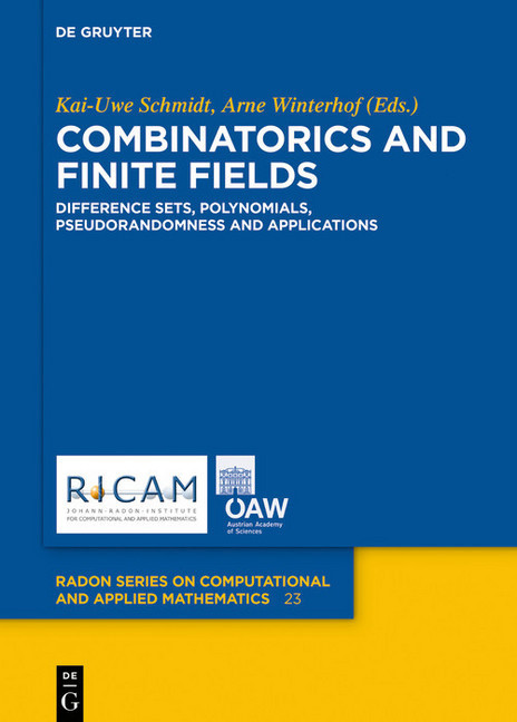 Combinatorics and Finite Fields main product photo