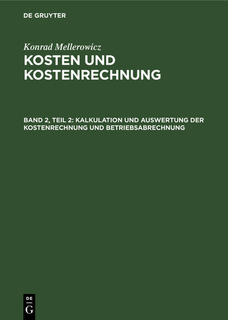 Kalkulation und Auswertung der Kostenrechnung und Betriebsabrechnung main product photo