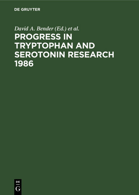 Progress in Tryptophan and Serotonin Research 1986 main product photo