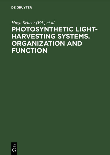 Photosynthetic Light-Harvesting Systems. Organization and Function main product photo