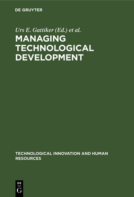 Managing Technological Development main product photo