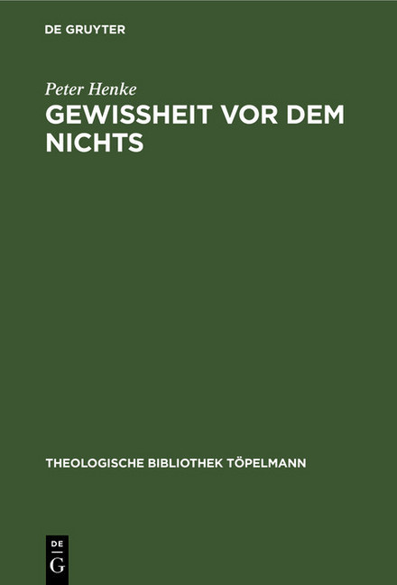 Gewissheit vor dem Nichts main product photo