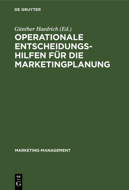Operationale Entscheidungshilfen für die Marketingplanung main product photo