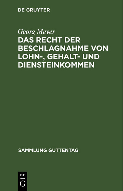 Das Recht der Beschlagnahme von Lohn-, Gehalt- und Diensteinkommen main product photo