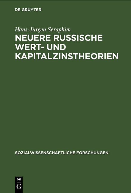 Neuere russische Wert- und Kapitalzinstheorien main product photo