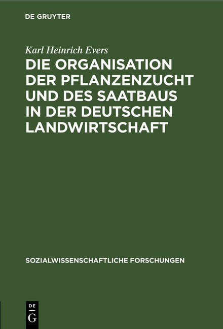 Die Organisation der Pflanzenzucht und des Saatbaus in der deutschen Landwirtschaft main product photo