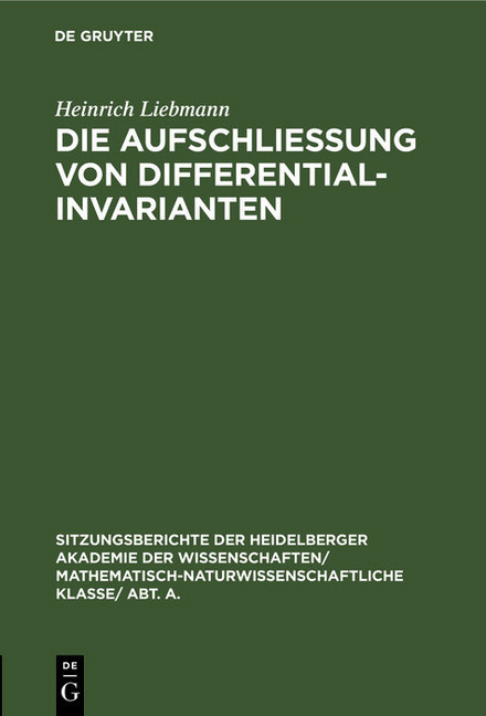 Die Aufschließung von Differentialinvarianten main product photo