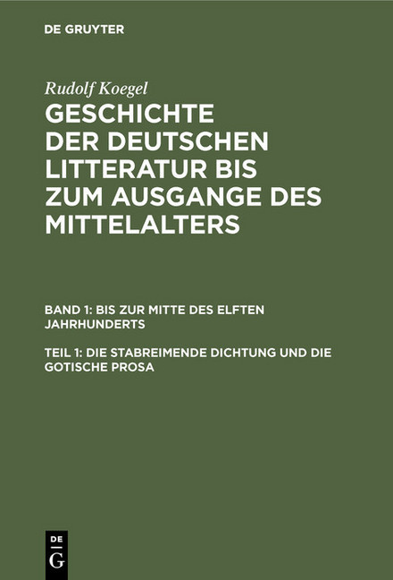 Die stabreimende Dichtung und die gotische Prosa main product photo