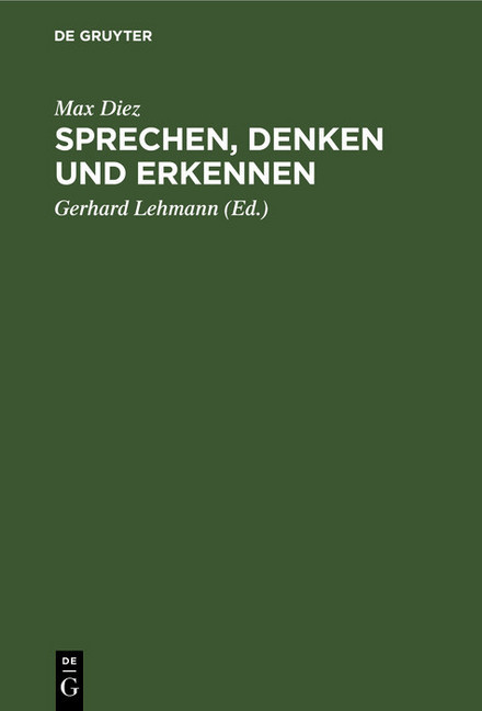 Sprechen, Denken und Erkennen main product photo