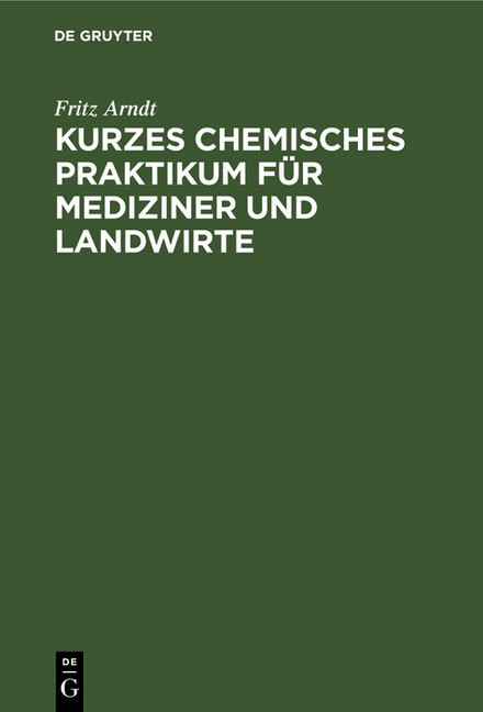 Kurzes chemisches Praktikum für Mediziner und Landwirte main product photo