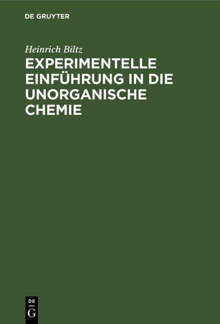 Experimentelle Einführung in die unorganische Chemie main product photo