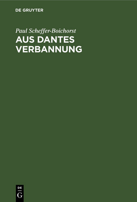 Aus Dantes Verbannung main product photo