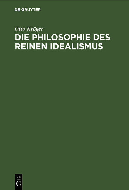 Die Philosophie des reinen Idealismus main product photo