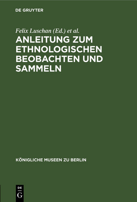 Anleitung zum ethnologischen Beobachten und Sammeln main product photo