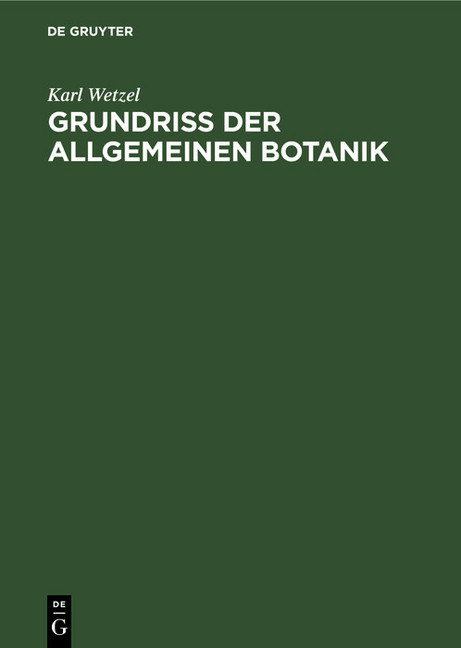 Grundriß der allgemeinen Botanik main product photo