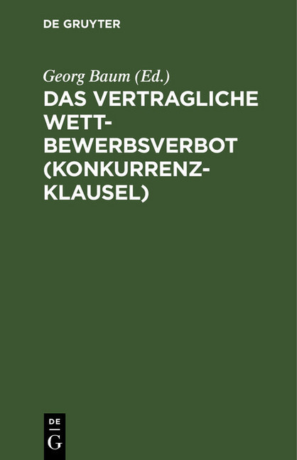 Das vertragliche Wettbewerbsverbot (Konkurrenzklausel) main product photo