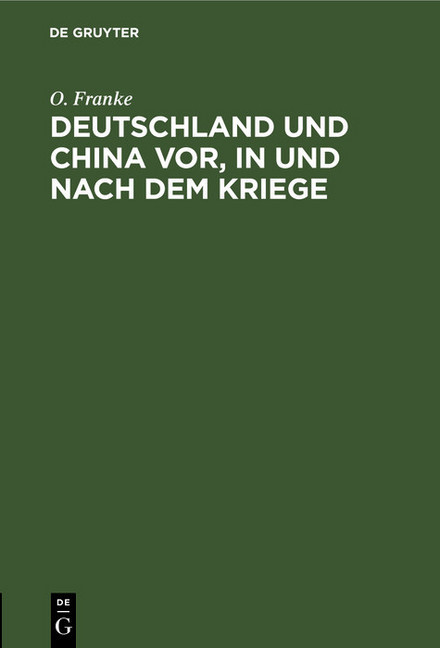 Deutschland und China vor, in und nach dem Kriege main product photo