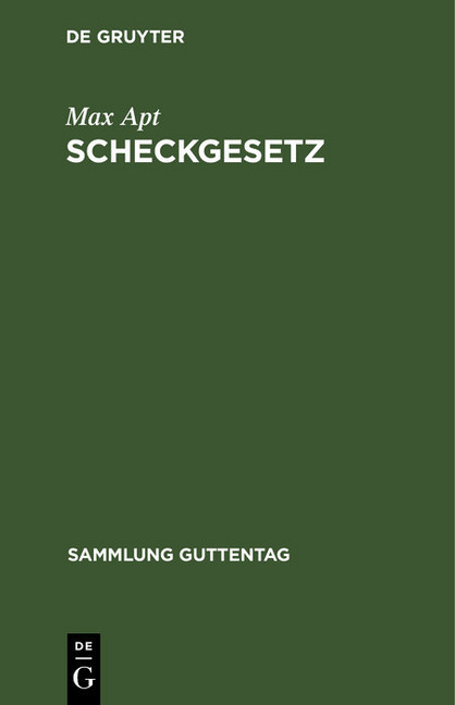 Scheckgesetz main product photo