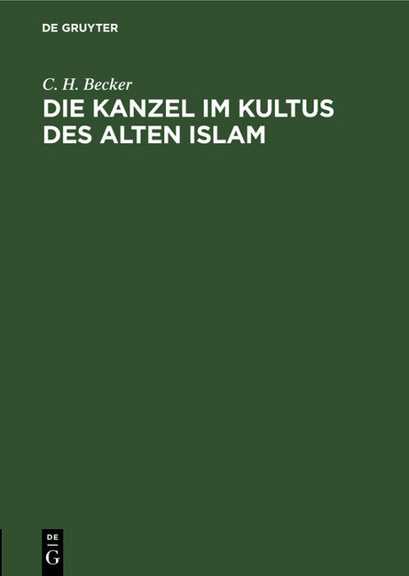 Die Kanzel im Kultus des alten Islam main product photo