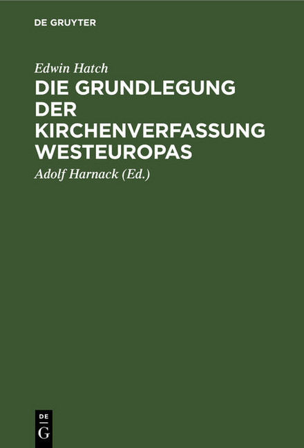 Die Grundlegung der Kirchenverfassung Westeuropas main product photo
