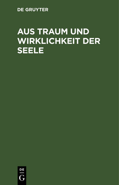 Aus Traum und Wirklichkeit der Seele main product photo